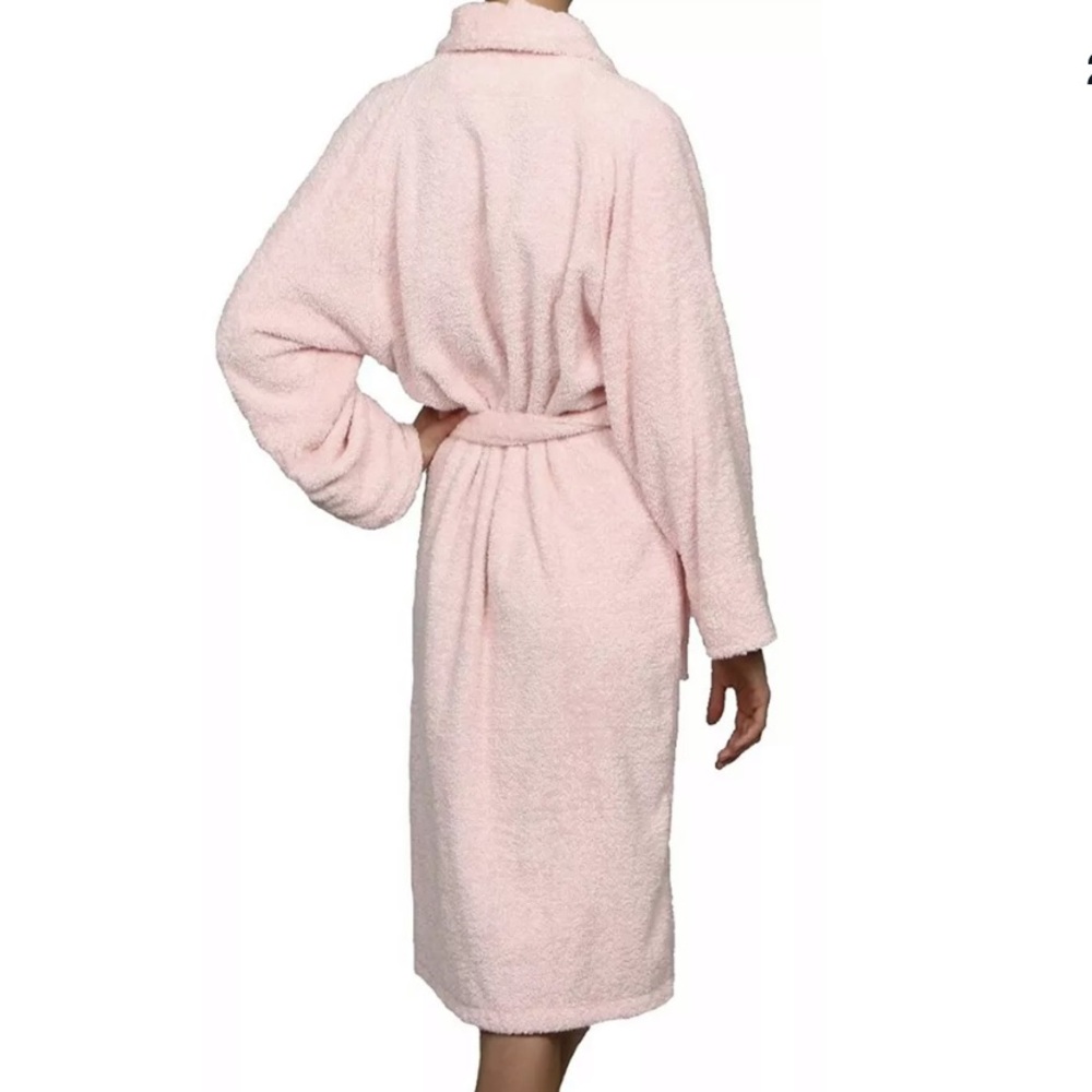 Plush & Absorbent Terry Bath Robe Pink - Picture 2 of 5
